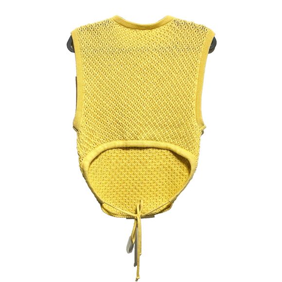 Buckle Gilded Intent Crochet Knit Crop Top Yellow Knit Sz Large - Picture 5 of 9